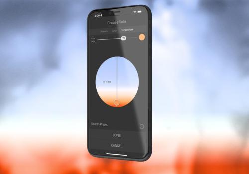 modern mobile phone with blank screen and colorful background